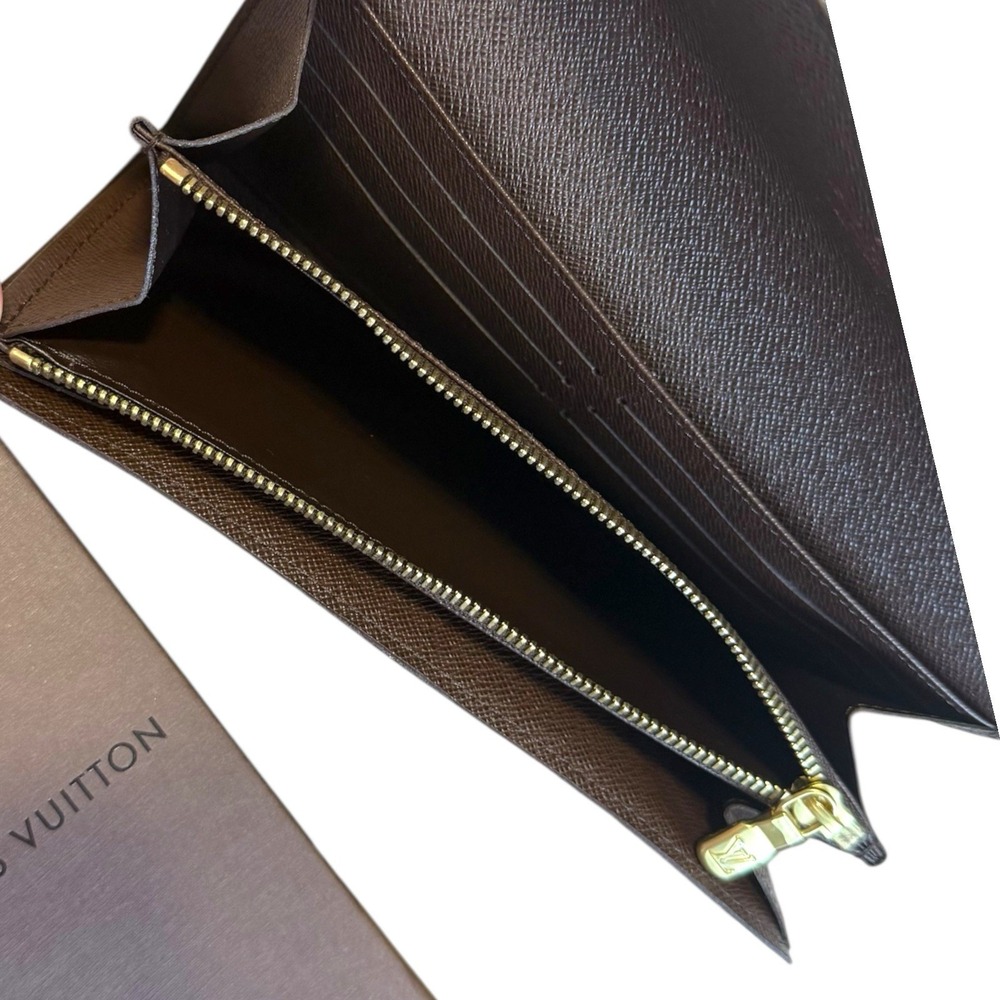 Authentic Louis Vuitton Damier Porte‎ Feuille Sarah Long Bifold Wallet Brown - Picture 7 of 8